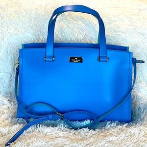 KATE SPADE Teal blue/aqua purse with shoulder strap. In excellent condition